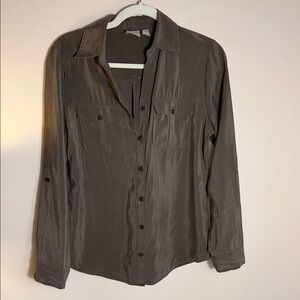 ‼️ Chico’s | Silky Button-Up Long Sleeve Blouse | Size 0